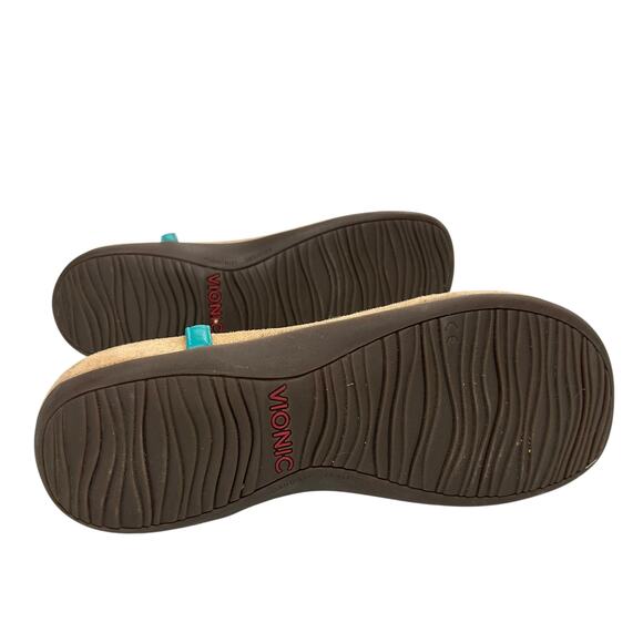 Coastal Chic Teal Studded Thong Sandals Vionic Comfort Orthotic Size 8 - Picture 4 of 6